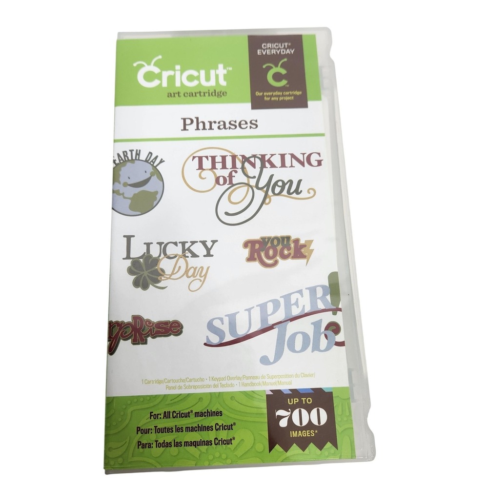 CRICUT Phrases Art Cartridge With Overlay Handbook Scrapbooking 700 Images